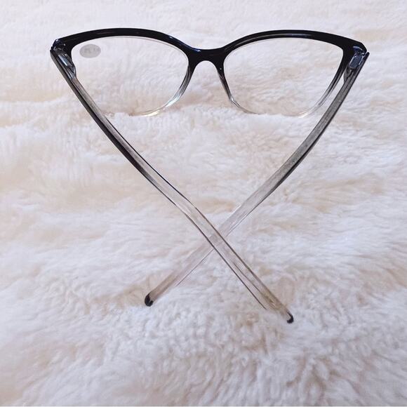 Emma Clear & Black Two Tone Reader Glasses - Picture 8 of 14